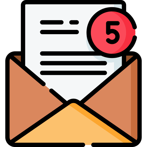 Mail interface envelope notification icon