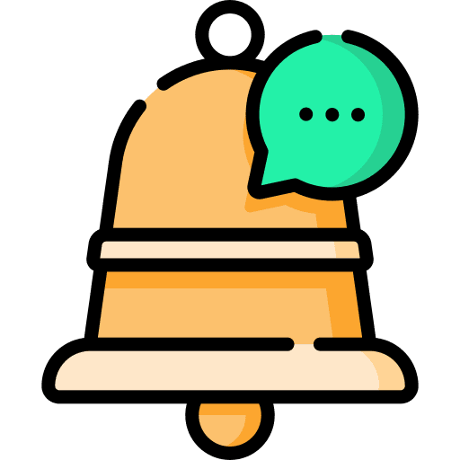 Notification bell music and multimedia notification bell speech bubble icon