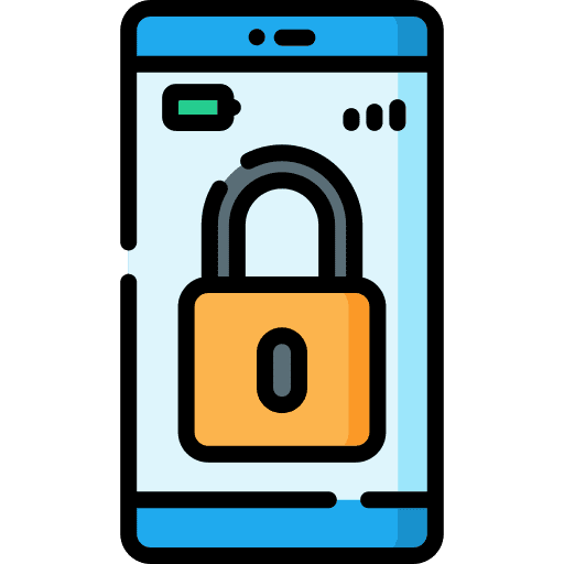 Padlock locked safety smartphone icon