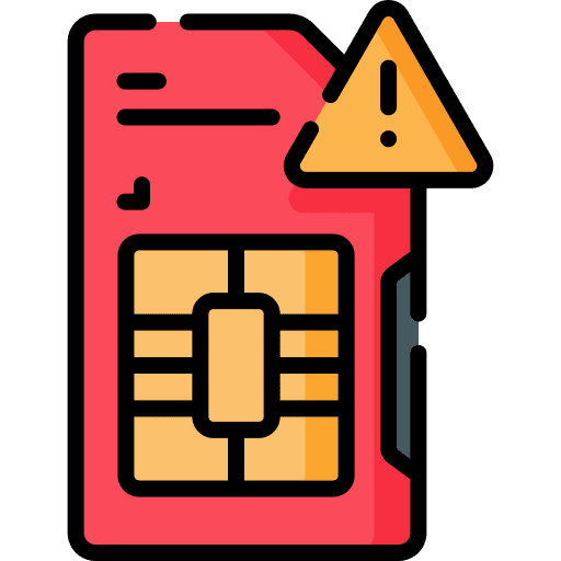 Sim card technology sd card warning sign icon