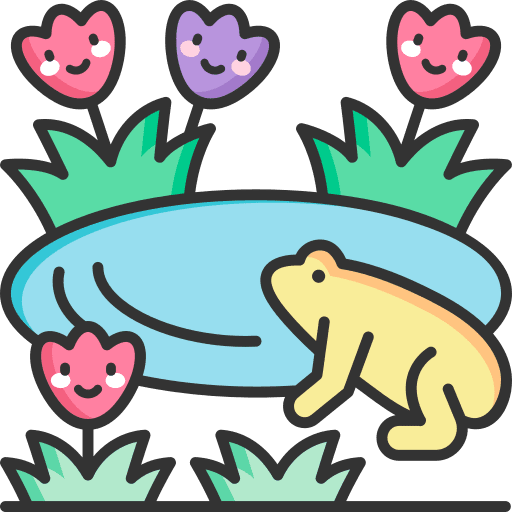 Pond animals springtime spring icon