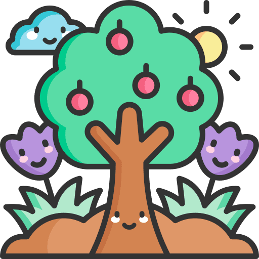 Tree apple sun garden icon