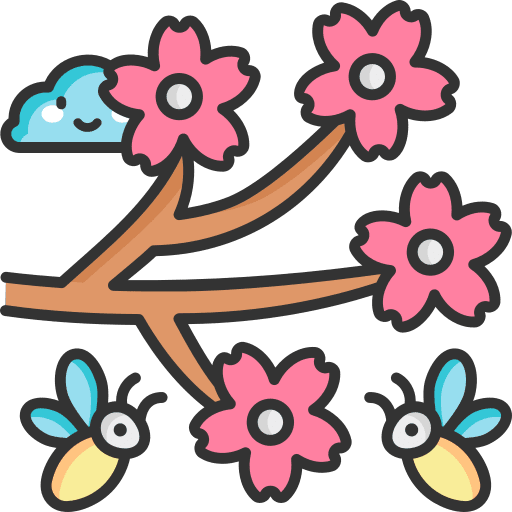 Cherry blossom scent bees garden icon
