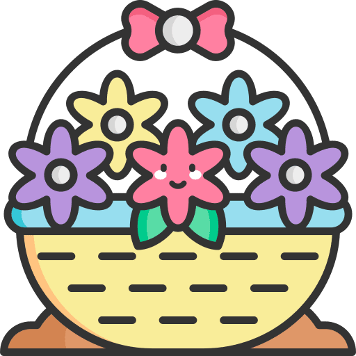 Flower basket flowers basket garden icon