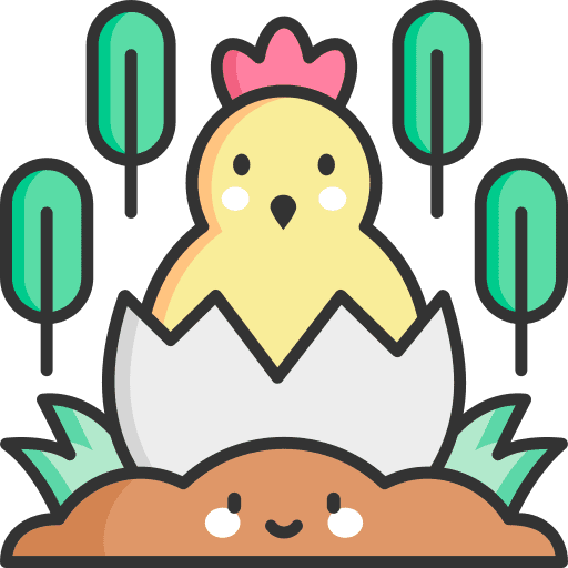 Hatch egg chick farming and gardening icon