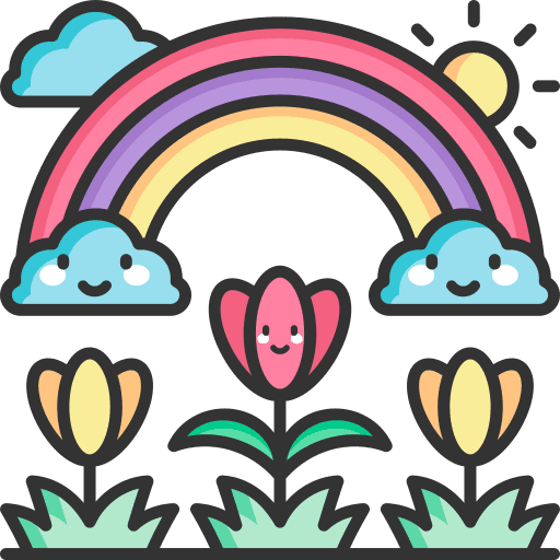 Rainbow sun weather spring icon