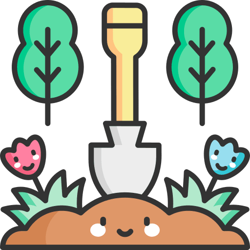 Shovel farming and gardening digging shovel icon