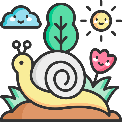 Snail flowers season animals icon