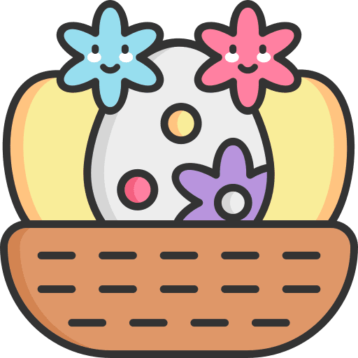 Easter egg decoration egg basket icon