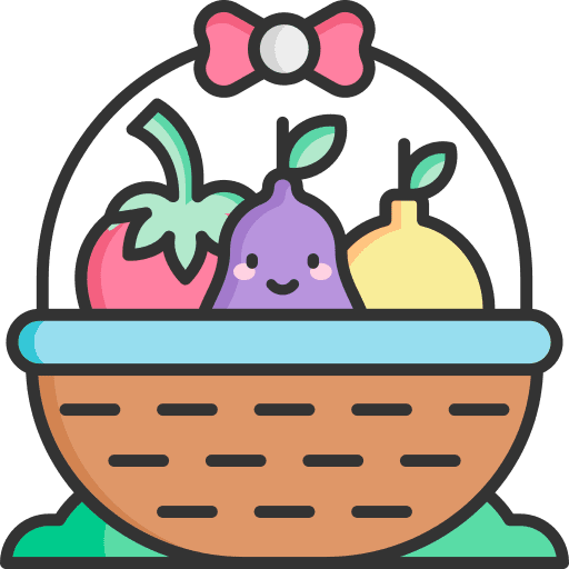 Fruits food harvest basket icon