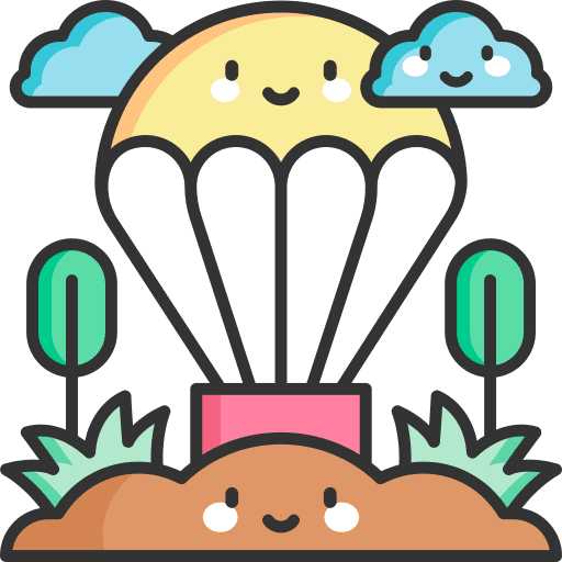 Parachute hot air balloon transportation tour icon