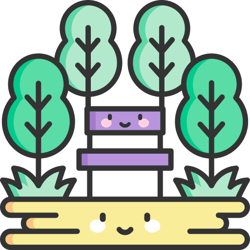Park architecture and city tree environment icon