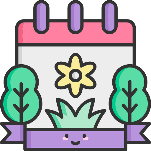Calendar time and date date flower icon