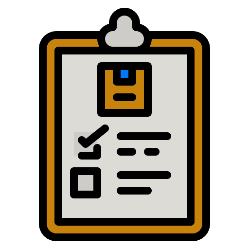 Check list shipping and delivery delivery box criteria icon