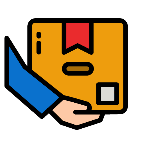 Delivery box order shipping and delivery give icon