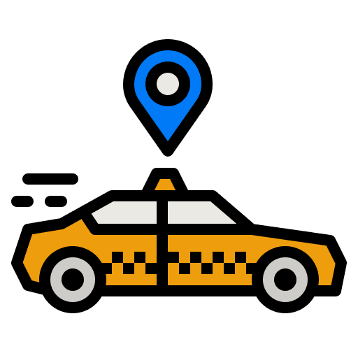 Taxi transport car location icon