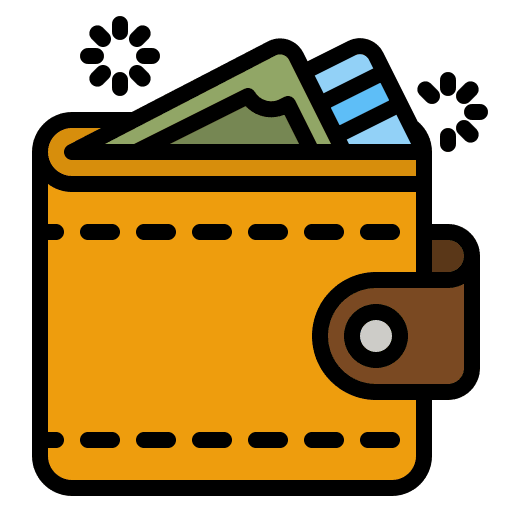 Wallet credit card money wallet icon
