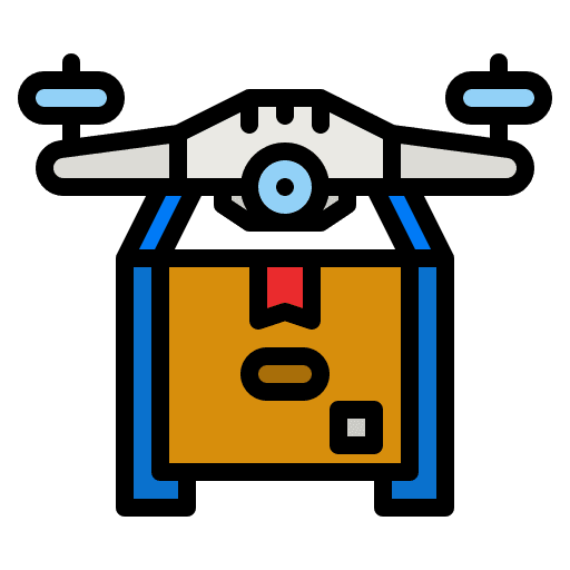 Drone package drone shipping and delivery icon