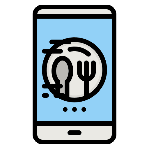 Food delivery phone telephone call mobile phone icon