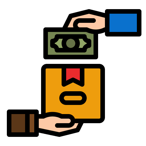 Pay cash shipping and delivery pay icon