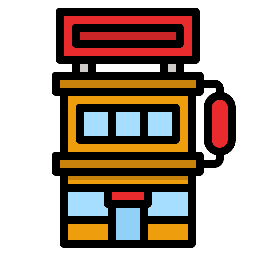 Shop architecture and city store restaurant icon