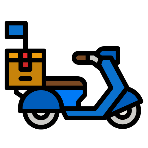 Delivery bike shipping and delivery takeaway delivery bike icon