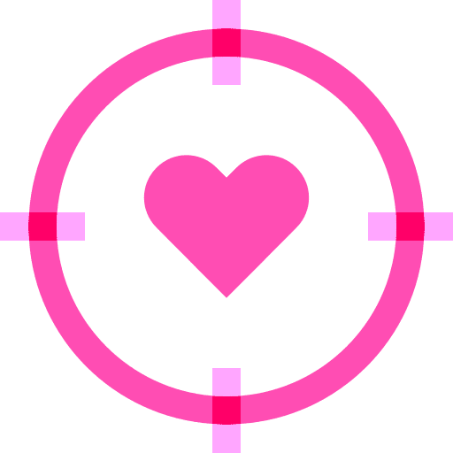 Target social media heart marketing icon