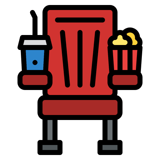 Cinema seat popcorn entertainment cinema seat icon