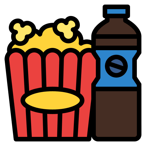 Combo film popcorn snack icon