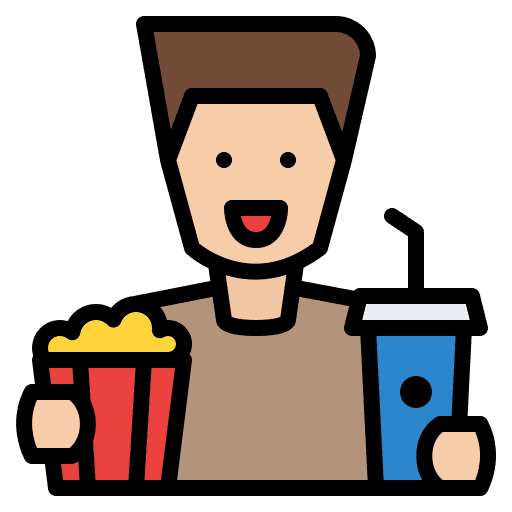Entertainment cinema drink watching a movie icon