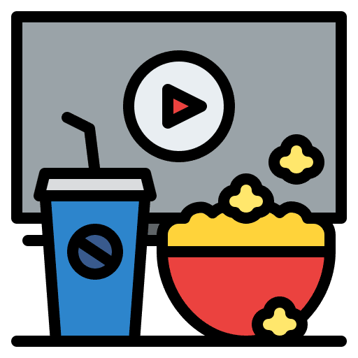 Watching a movie movie watching a movie home theater icon