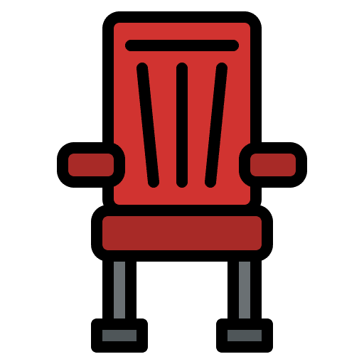 Cinema seat seating film seat icon