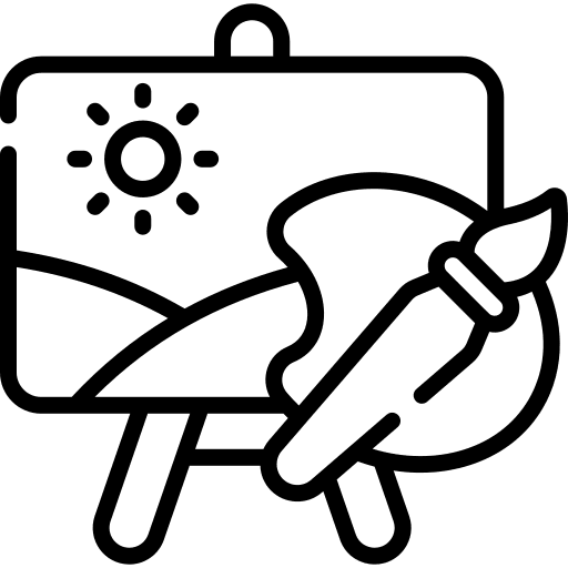 Canvas drawing canvas paint brush icon