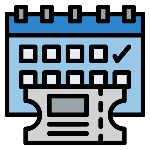 Showtime calendar entertainment time and date icon