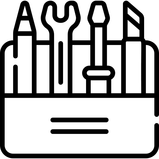 Toolkit tools construction and tools repair box icon