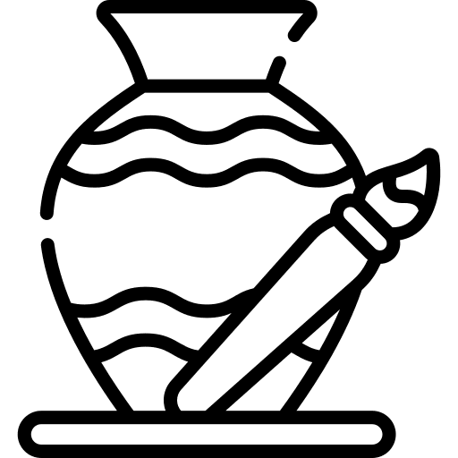 Vase painting paint brush vase icon