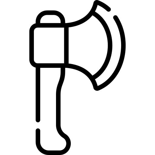 Hatchet tomahawk weapon chopping icon