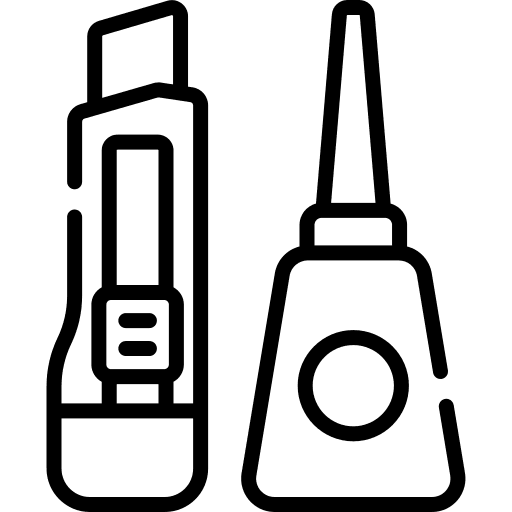 Liquid glue school material hobbies and free time cutter icon