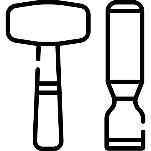 Wood chisel wood chisel home repair hammer icon