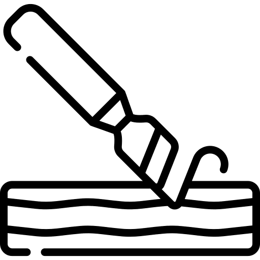 Chisel wood artisan wood carving icon