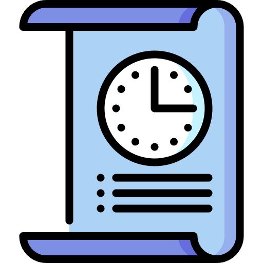 Time tracking checklist waiting list time management icon