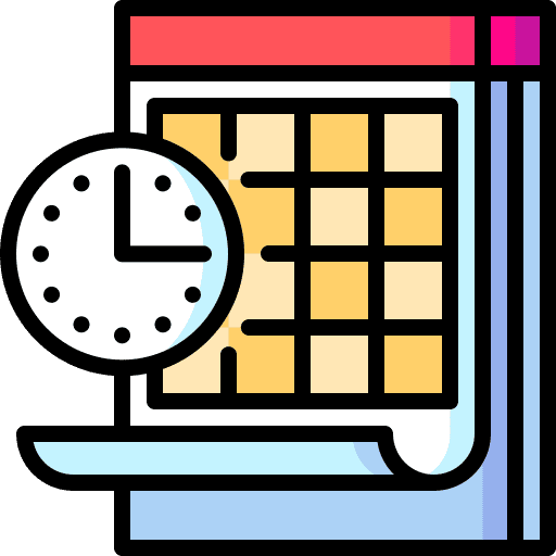 Calendar time period clock icon