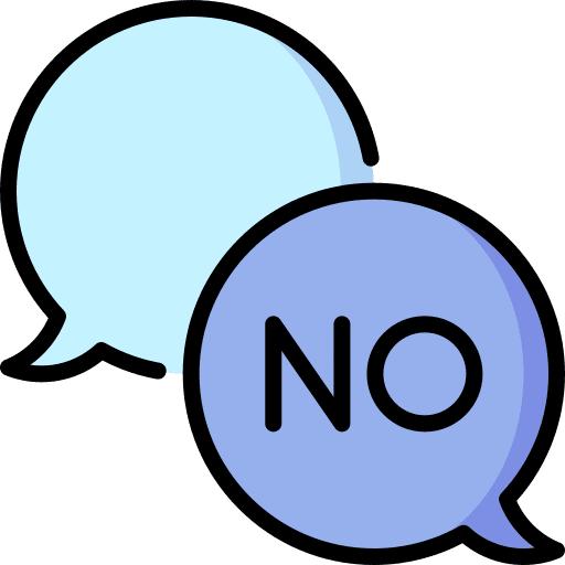 Say no prioritize speech bubble message icon