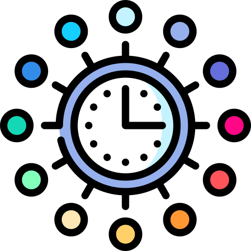 Time management productivity clock time management icon