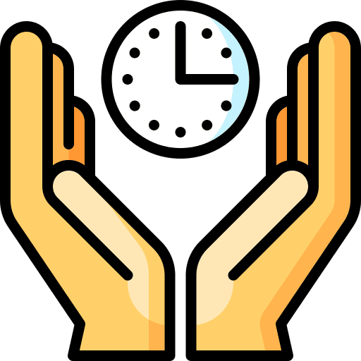 Time management time and date save time hands icon