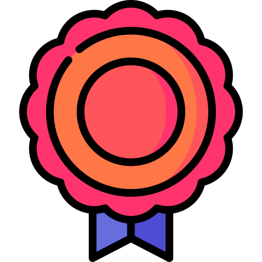 Quality achievement award rosette icon