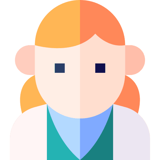 Scientist caucasian woman girl icon