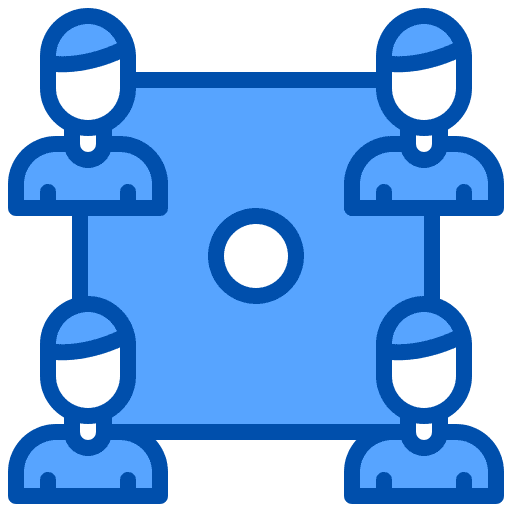 Teamwork members people communication icon
