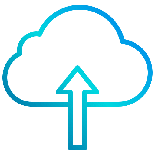 Cloud database upload cloud icon
