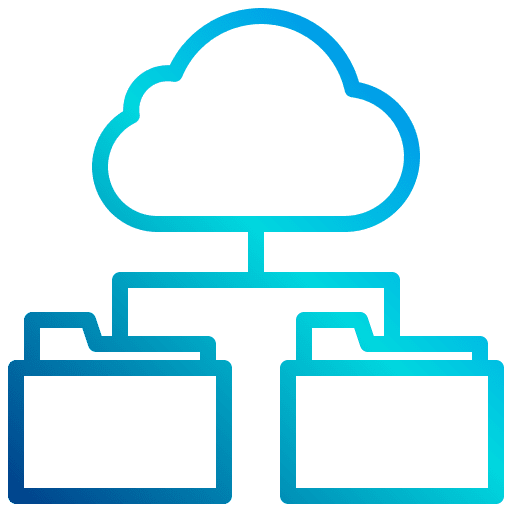Cloud networking cloud data storage icon